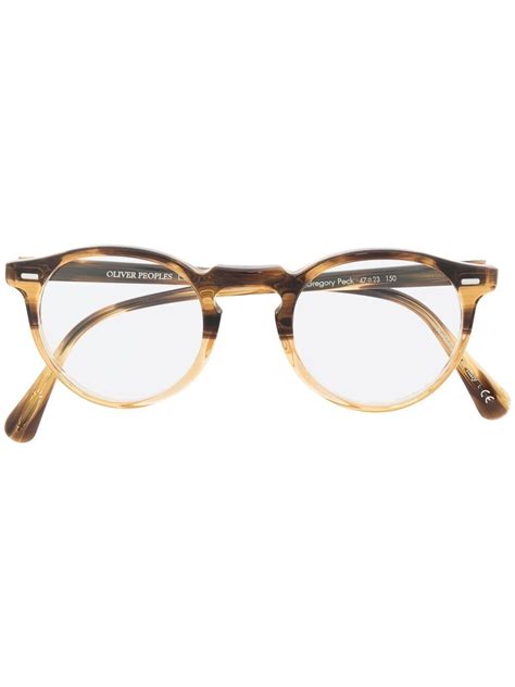 Oliver Peoples Gregory Peck Round Glasses In Yellow | ModeSens