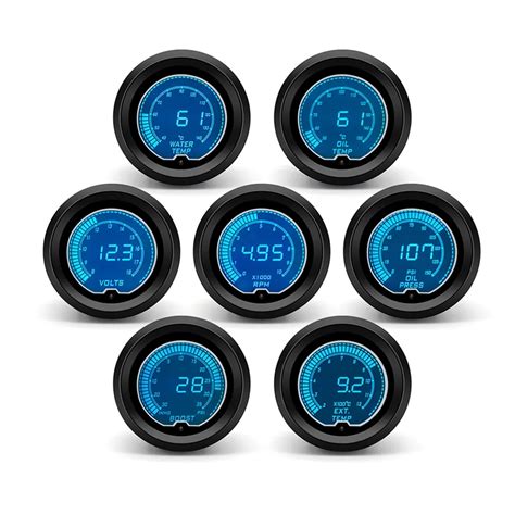 Digital Lcd Display Car Gauge Tac Metro Rpm Boost Temp Da Gua Temp Do