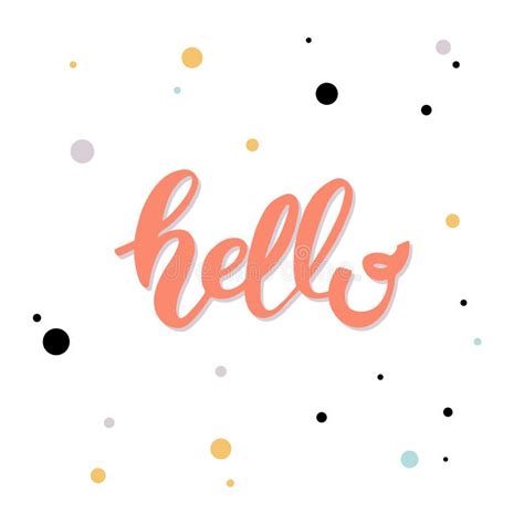 Hello Hand Drawn Lettering Stock Vector Illustration Of Hello Retro