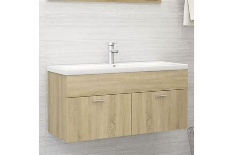 Be Basic Tvättställsskåp sonoma ek 100x38 5x46 cm spånskiva Brun Hus