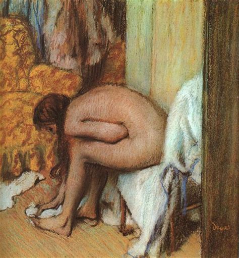 After The Bath Woman Wiping Her Left Foot 1886 Edgar Degas