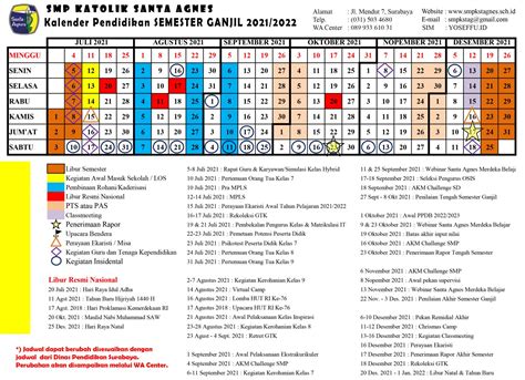 Kalender Pendidikan Semester Ganjil