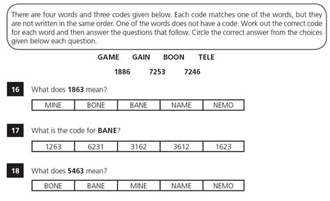 11 Verbal Reasoning Codes Practice Paper 1 PiAcademy