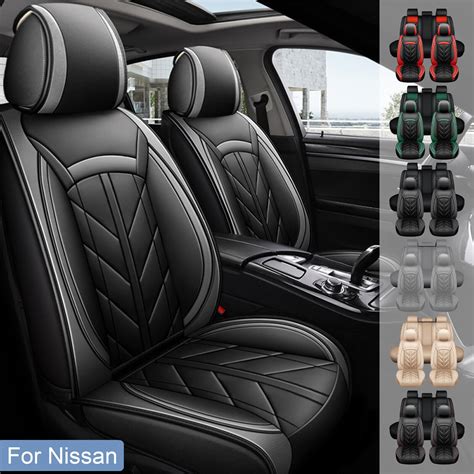 For Nissan Car Seat Covers 5 Seats Premium Pu Leather Auto Cushion