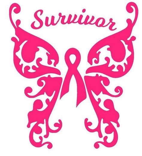 Cancer Survivor Swirly Butterfly Vinyl Decals Butterfly Clip Art Pink Ribbon Tattoos Clip