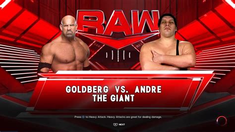 Goldberg Vs Andre The Giant Wwe Raw K Full Gameplay Youtube