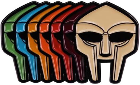 FULLES Rainbow MF Doom Mask Brooch Badge Enamel Pin Gladiator Punk