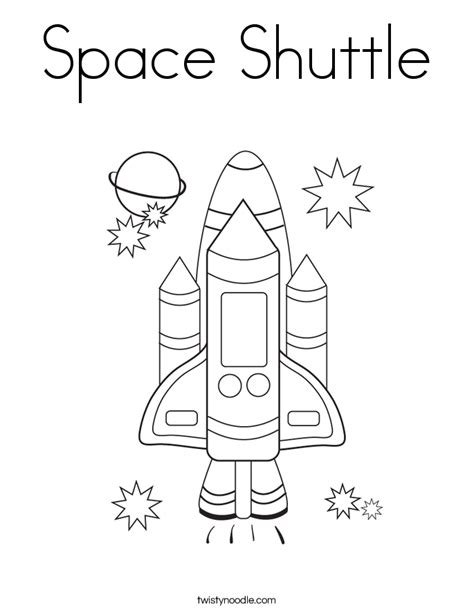 Space Shuttle Coloring Page Twisty Noodle