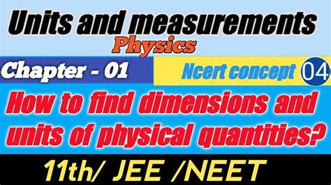 Units And Measurements 04 Dimensions Of Physical Quantities