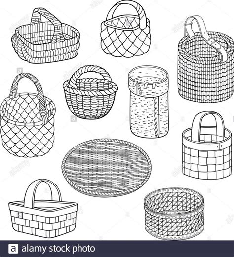 Hand Drawn Baskets Vector Illustration