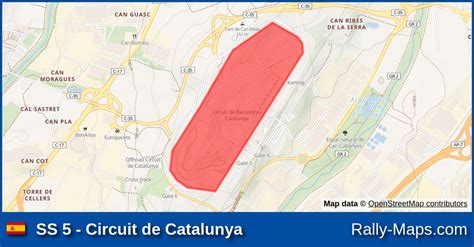 SS 5 Circuit de Catalunya stage map Rally de España 1995 WRC