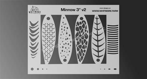 Minnow Airbrush Stencil Fishing Lure #2 -3 Inch - Whitmore Farm