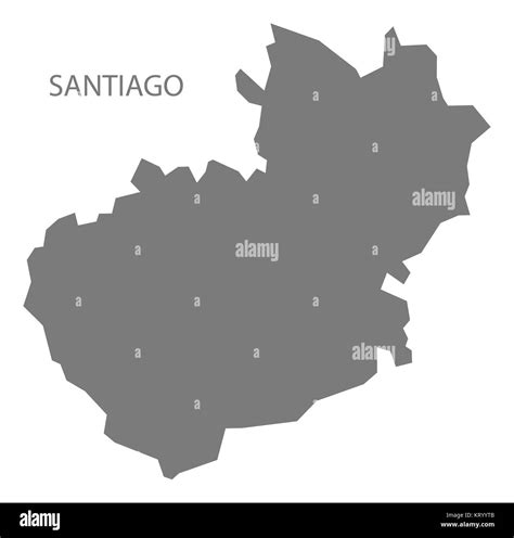 Santiago Dominican Republic Map grey Stock Photo - Alamy