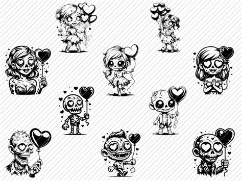 Valentine Zombie Svg Bundle Zombie Svg Zombie Png Valentine Svg