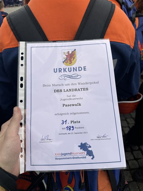 Pokal Des Landrats Freiwillige Feuerwehr Pasewalk