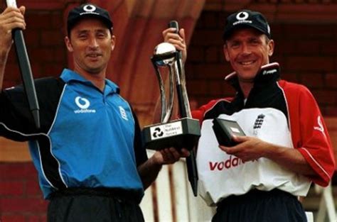 Hussain And Stewart With The NatWest Series Trophy ESPNcricinfo