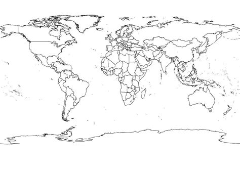 World Map Black And White Printable With Countries