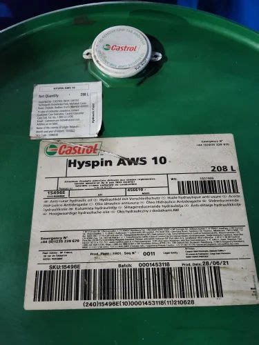 Castrol Hyspin Aws Unit Pack Size Barrel Of Litre At