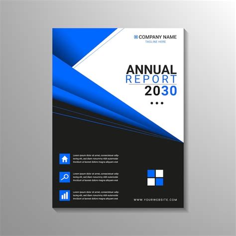 Plantilla de diseño de informe anual azul moderno Vector Premium