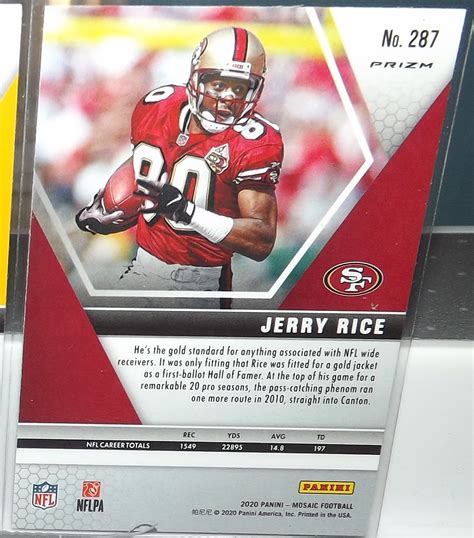 2020 Panini Mosaic JERRY RICE 49ers HoF Blue Reactive Prizm 287 On