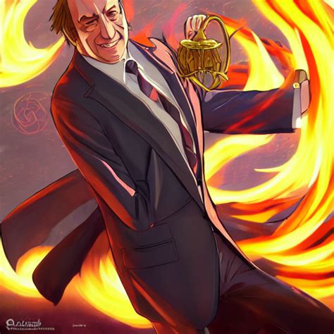 Krea Ai Portrait Of Saul Goodman Wielding The Element Of T