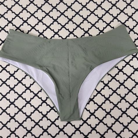 Zaful Swim Zaful Olive Green Bikini Bottoms Size Xl Poshmark