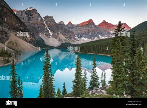 Moraine Lake Morning Atmosphere Valley Of The Ten Peaks Canadian