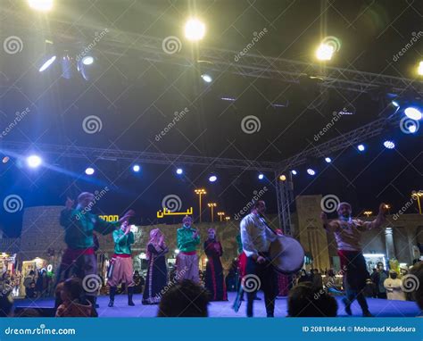 Traditional Jordanian Folklore Dance Dabke In Katara Theater Doha