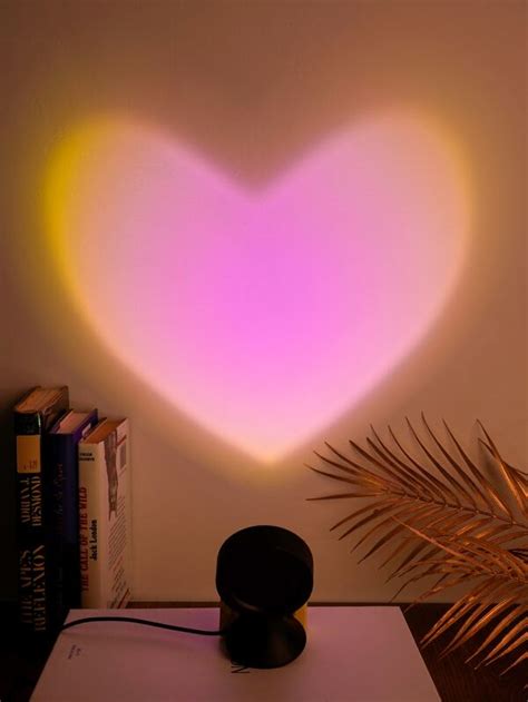 Shein Basic Living Led Heart Sunset Projection Light Shein Uk