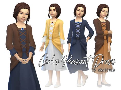 The Sims Resource Medieval Girls Peasant Dress Spooky Stuff Recolor