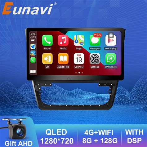 Eunavi 4G Carplay 2 Din Android Auto Radio For Skoda Yeti 5L 2009 2014