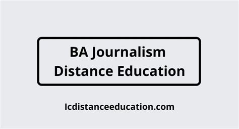 Ba Journalism Distance Education Admission 2024 Apply Now For Online