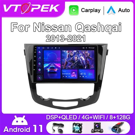 Vtopek 2 Din Android 11 Car Radio For Nissan J11 Qashqai X Trail Rogue