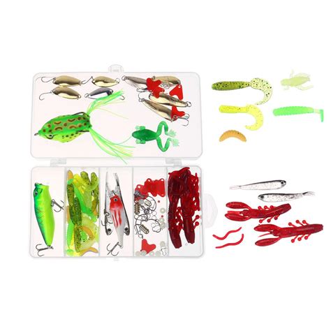 Buy 94Pcs Fishing Bait Kit Mixed Fishing Lure Kits Metal Bait Soft Lure