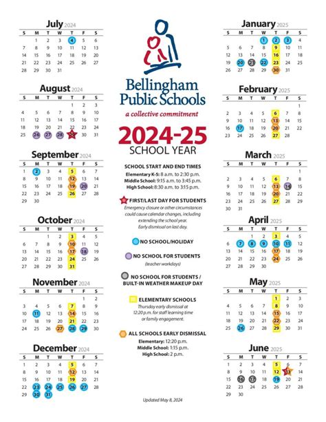 Bellingham School District Calendar 2024-2025 | Holiday Dates