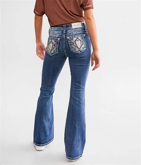 Miss Me Mid Rise Flare Stretch Jean Womens Jeans In K1362 Buckle