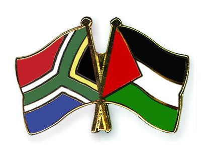 Crossed Flag Pins South-Africa-Palestine Flags