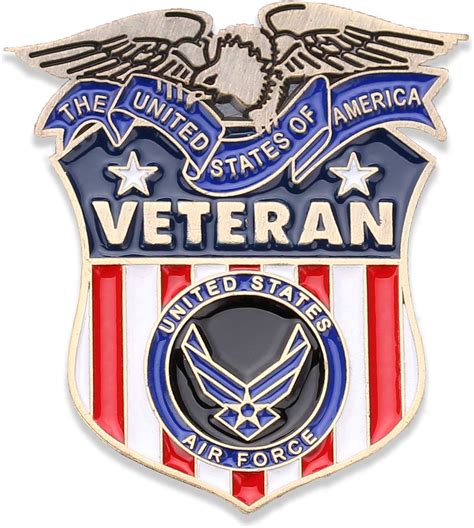 Air Force Veteran Lapel Pin Us Air Force Veterans Hat Pin Usaf Veteran Pins Vet Owned