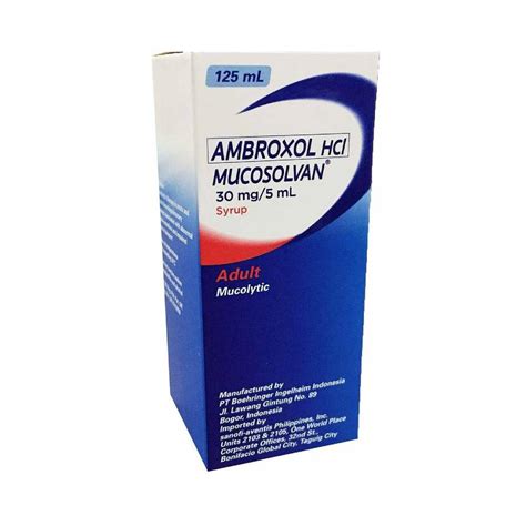 MUCOSOLVAN Ambroxol Hydrochloride 30mg 5mL Syrup 125mL Price In The