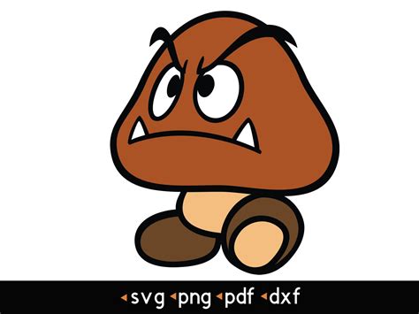 Goomba 3 Svg Png Pdf Dxf Etsy Super Mario Art Character Graphic