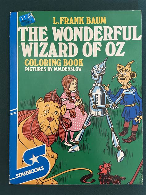 Starbooks Wonderful Wizard Of Oz Coloring Book Denslow Cover Art 1980