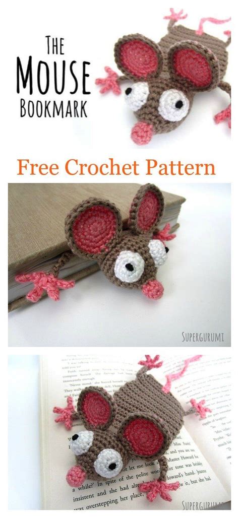 Amigurumi Mouse Bookmark Free Crochet Pattern | Crochet bookmark ...