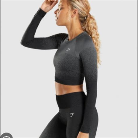 Gymshark Tops Gymshark Adapt Ombre Seamless Long Sleeve Crop Top