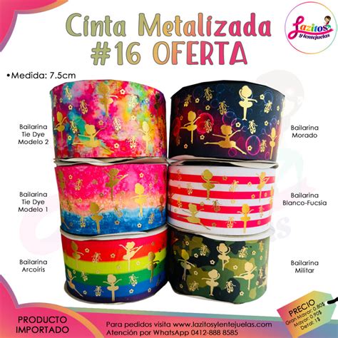 Cinta Metalizada Oferta Lazitos Y Lentejuelas