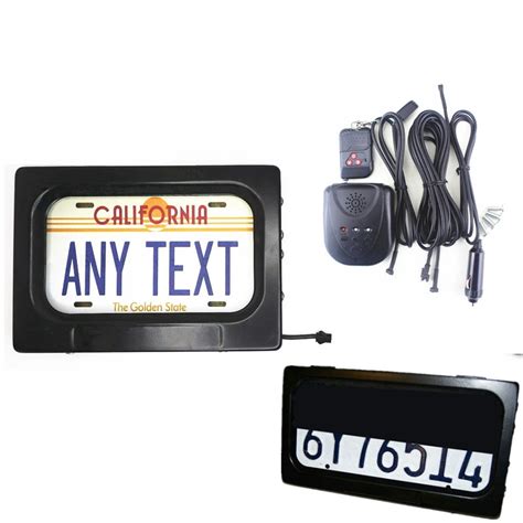 Motorcycle Hide Away Shutter Cover Electric License Plate Frame Motorcycle Stealth License Plate