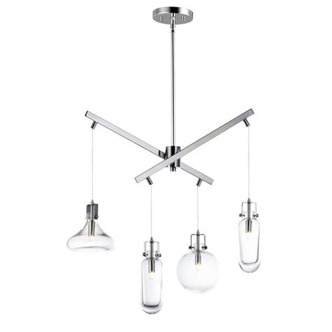 Orren Ellis Luminaire suspendu géométrique 4 lumières grappe Senger