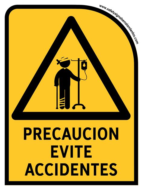 Precaucion Evite Accidentes Con Leyenda Safetysignal