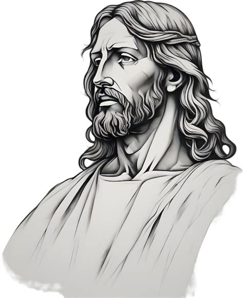 Desenho Em Preto E Branco De Jesus Cristo Psd Premium