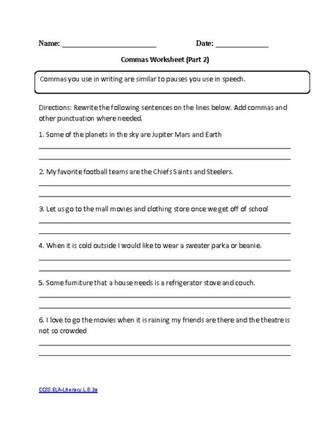 8th Grade Language Worksheet