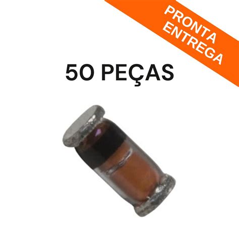 Kit 50 Peças Diodo Zener BZV55 C3V9 DO 213A Mini Melf 500mW 3 9V 3V9